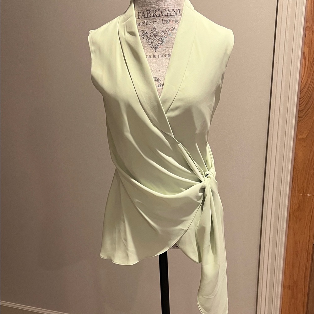SOLD!!! Amanda Uprichard Light Green Wrap Blouse